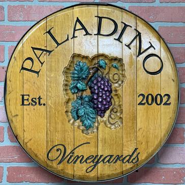 Personalized Barrelhead Vineyard Wall Sign