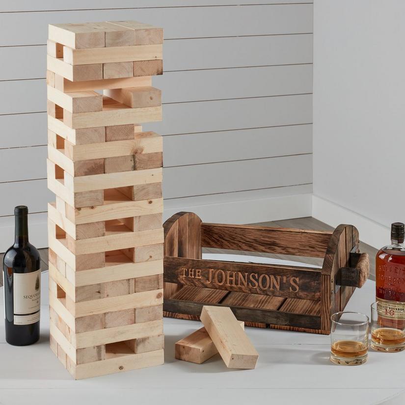Oversized Tumbling Tower with Bourbon Barrel Crate