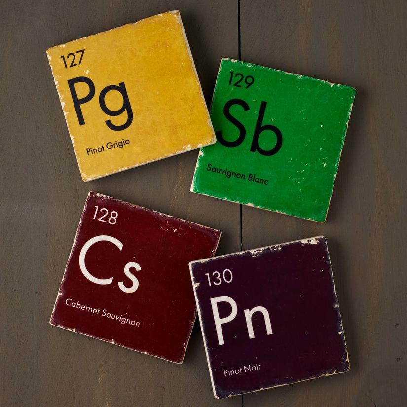 Periodic Table of Wine Marble Coasters (Set of 4)
