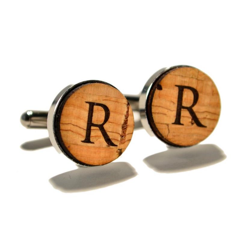 Personalized Reclaimed Cork Cufflinks