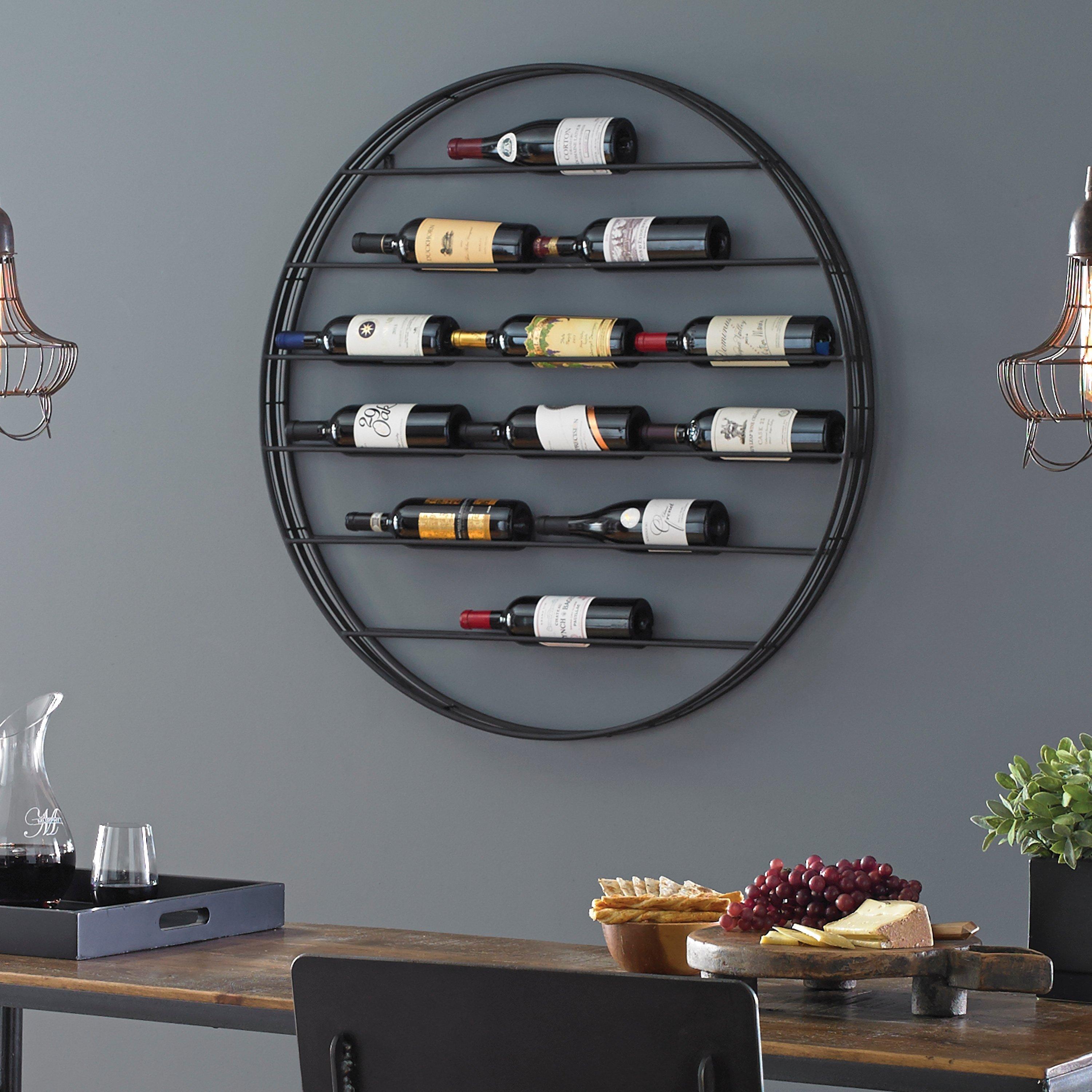 12 Bottle Label View Wall Wine Rack Wine Enthusiast   37716 2