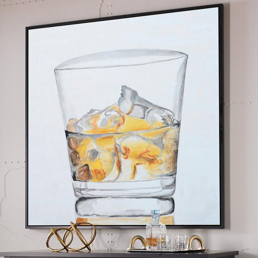 'On The Rocks' Hand-Painted Framed Canvas Art