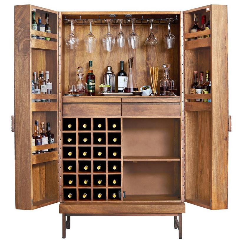 Cheverny Metal Inlay Bar Cabinet Wine, Liquor And Wine Cabinet