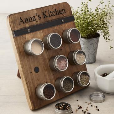 Personalized Reclaimed Barrel Magnetic Spice Rack