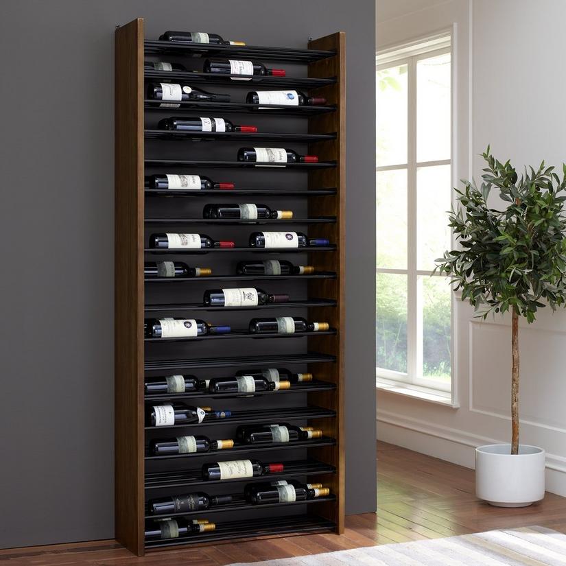 Metal Wine Rack Triple Depth, Swedish Wood Shelving Wine Racks