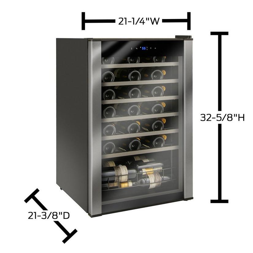 48-Bottle Evolution Series Wine Refrigerator Black Stainless Door
