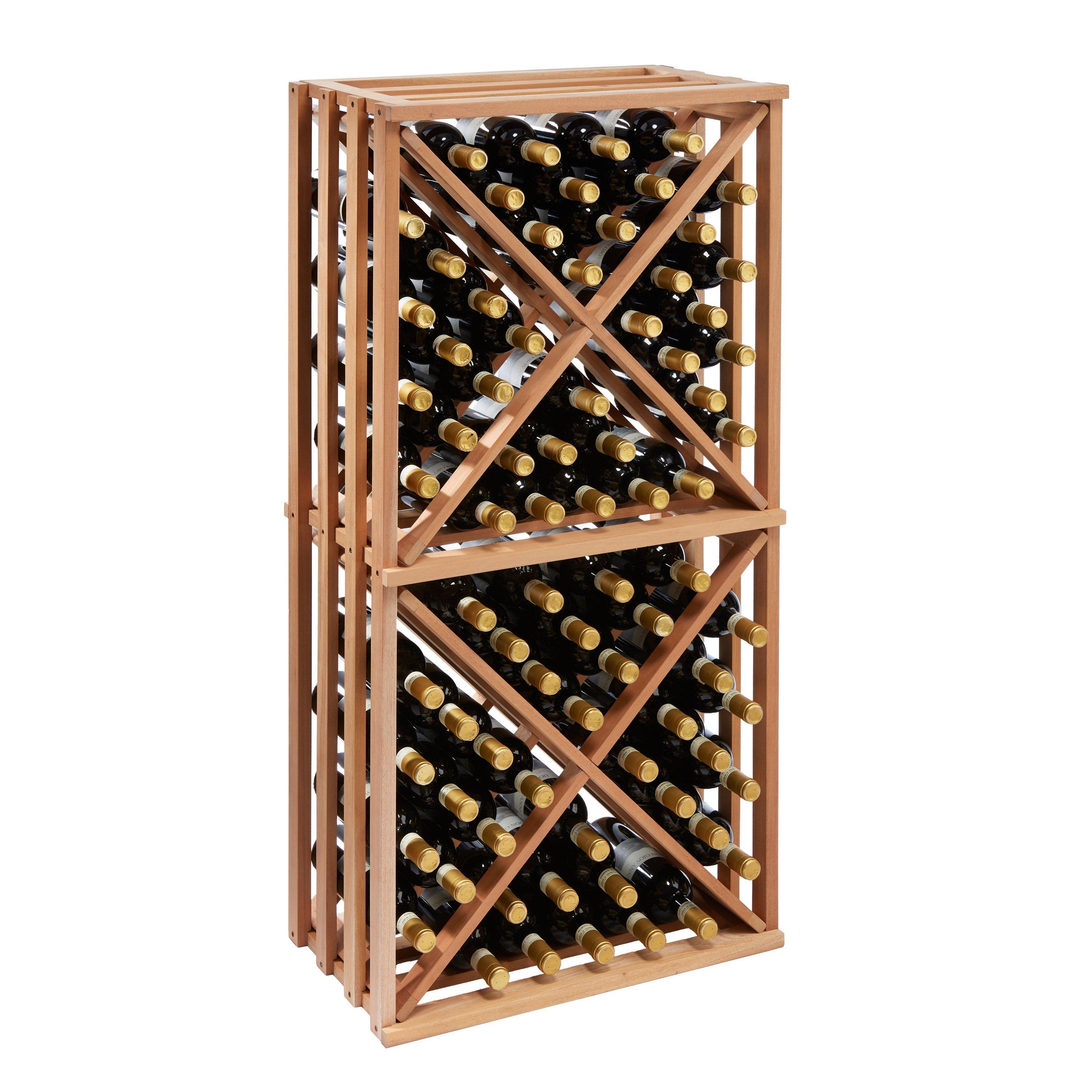 N’FINITY Stackable 4 Foot Wine Rack Wine Rack Diamond Open Cube