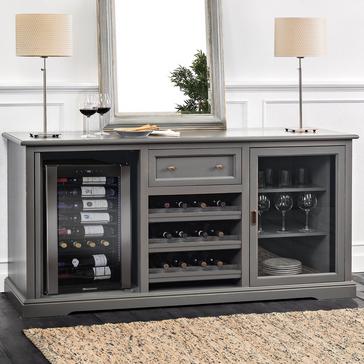 Siena Wine Credenza with Cooling Storage Option (Antique Gray)