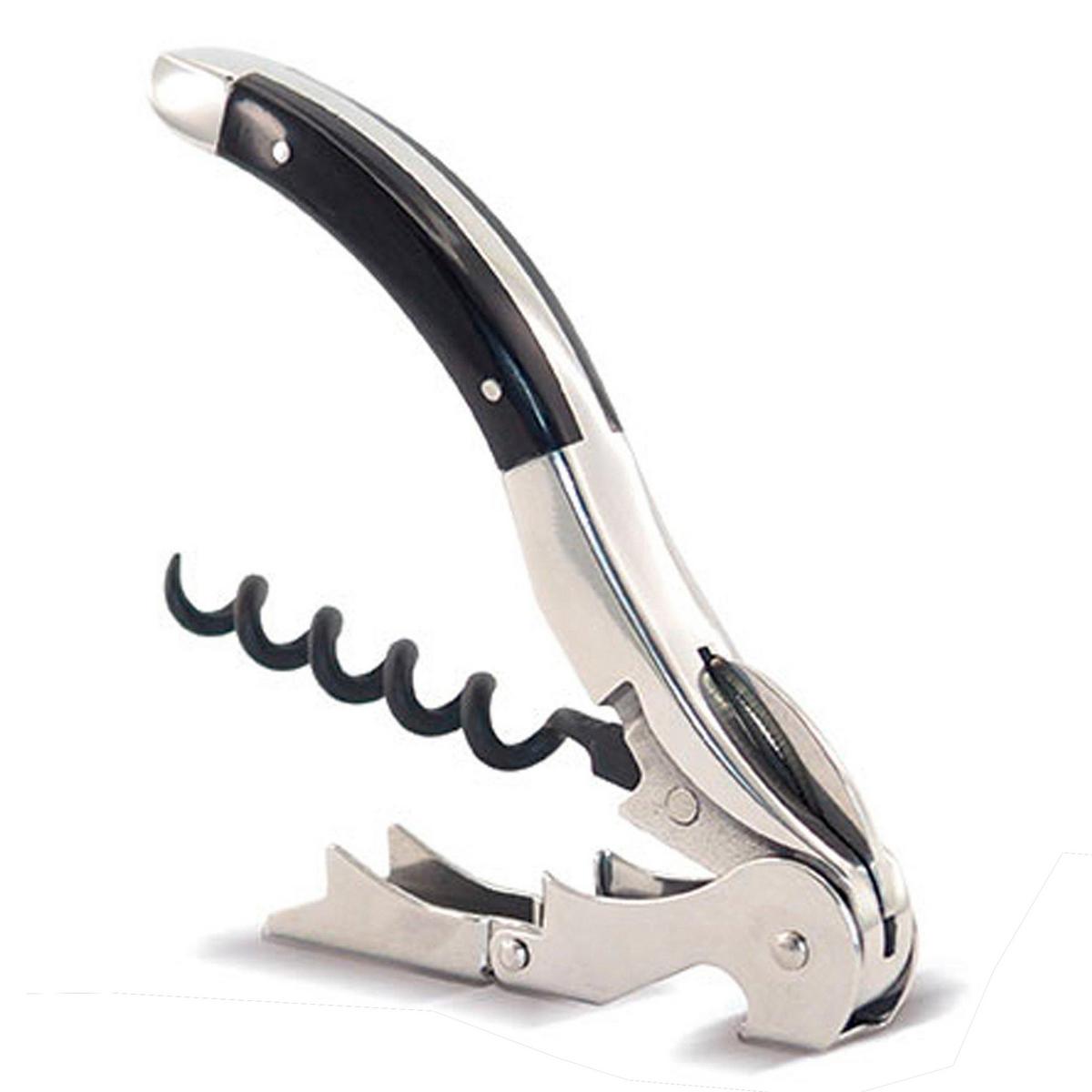 Black and Stainless Steel Pulltaps Double-Hinged Waiters Corkscrew 