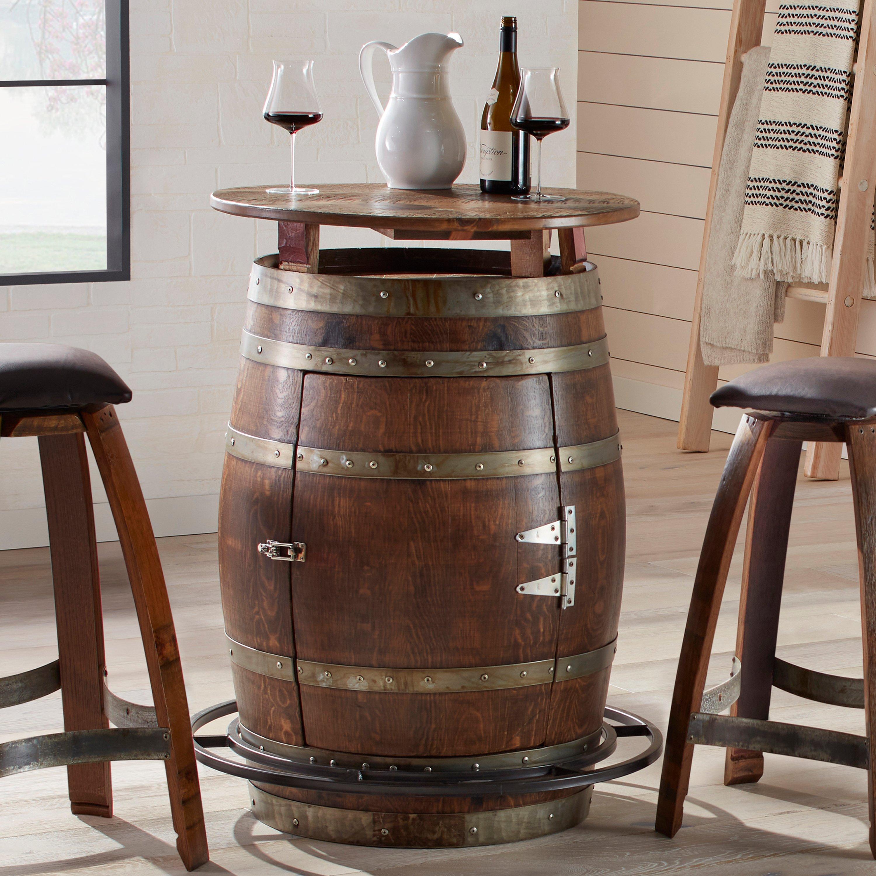 Vintage Oak Barrel Bistro Table - Wine Enthusiast