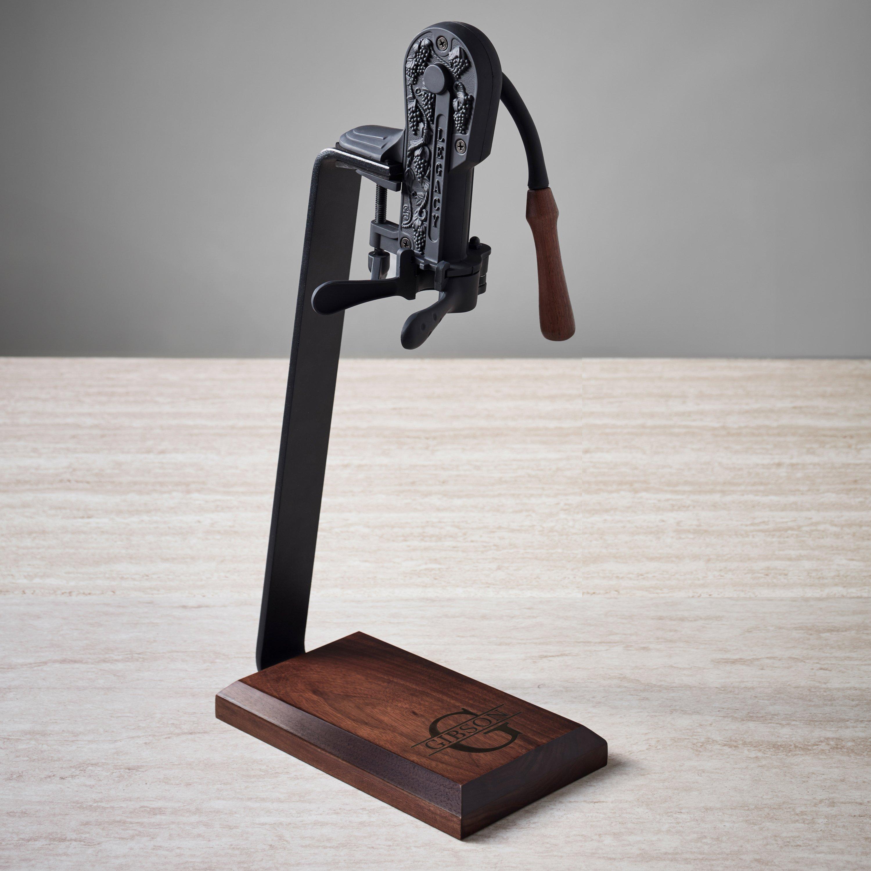 Legacy Corkscrew with Walnut Base and Handle (Black Matte Finish)