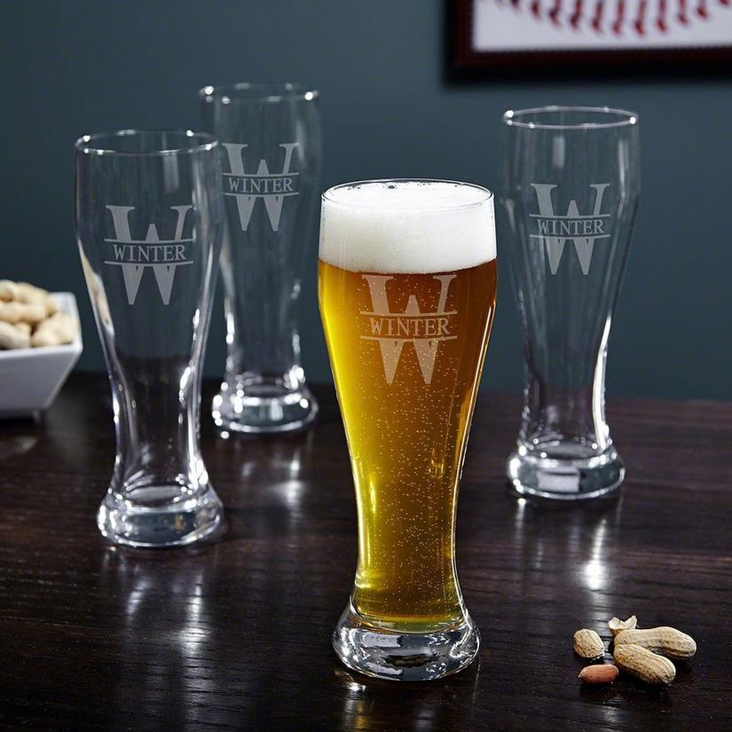 Personalized Tall Pilsner Beer Glass (Set of 4)
