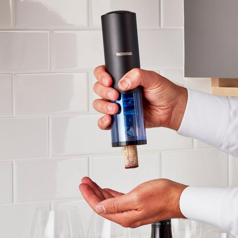 Electric Blue Automatic Wine Opener with Foil Cutter