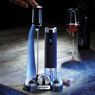 Electric Blue Pro All-In-One Automatic Wine Opener, Preserver & Electric Aerator 6-Piece Set