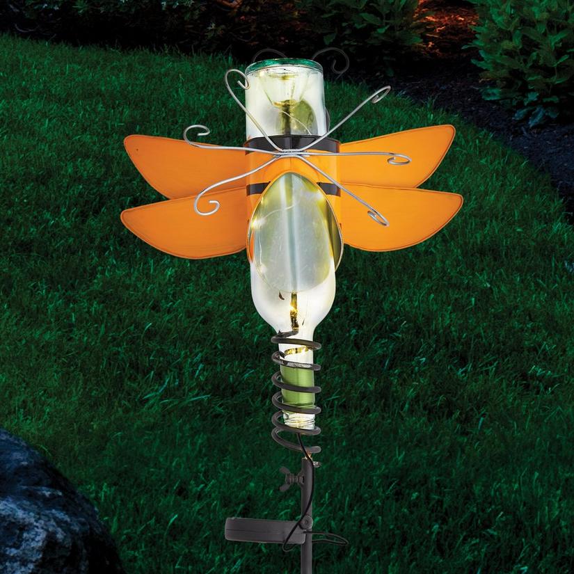 Solar Wine Bottle Garden Bug Light Set