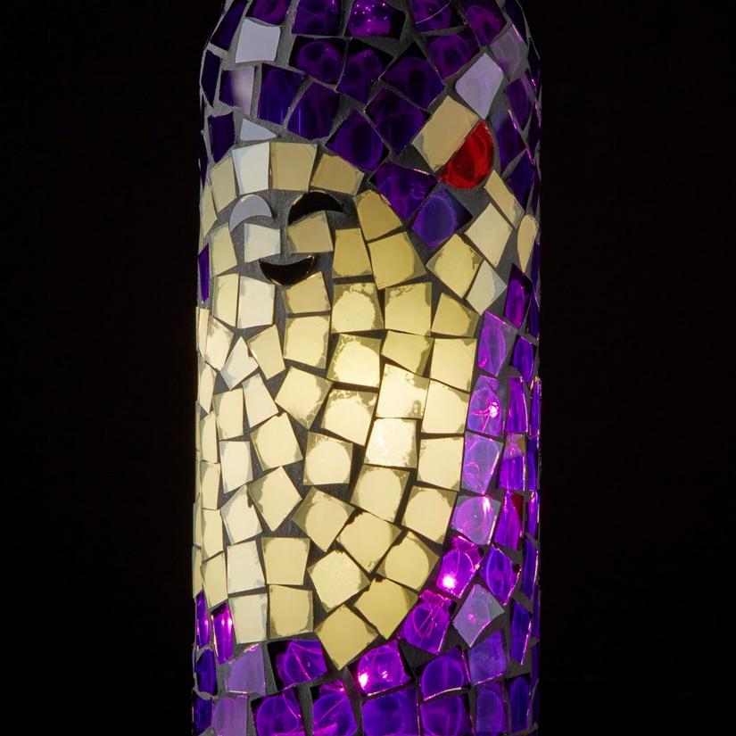 Halloween Mosaic Wine Bottle Lanterns (Set of 4)