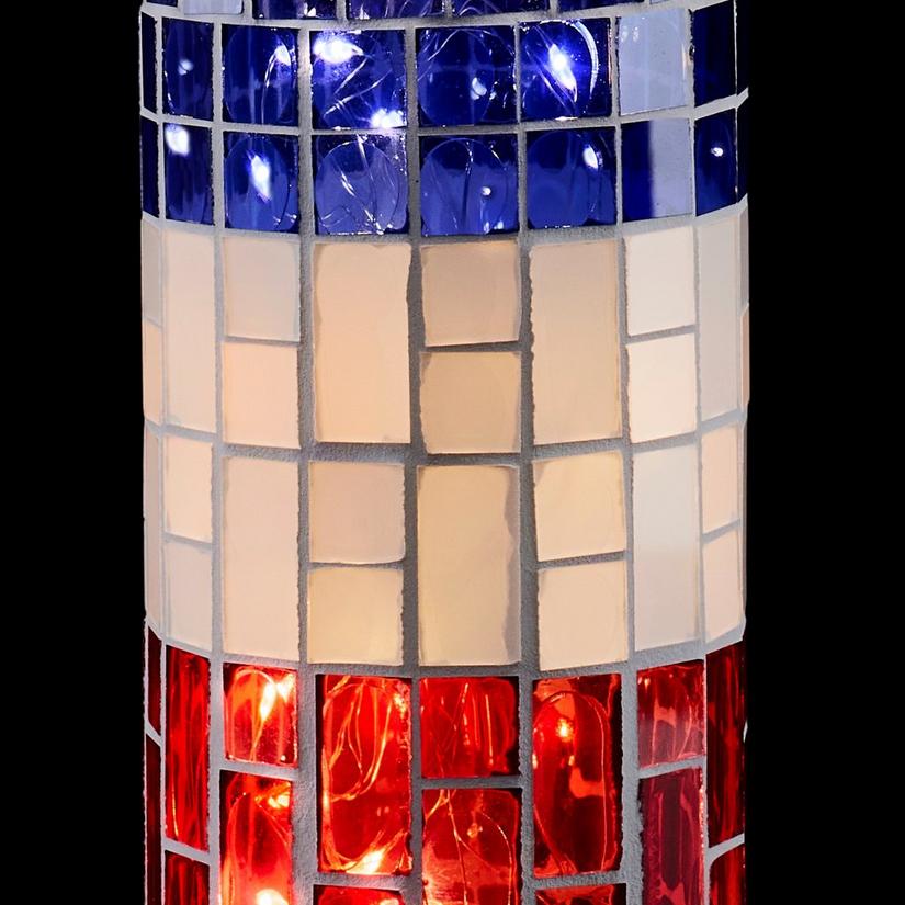 Americana Mosaics Wine Bottle Lanterns