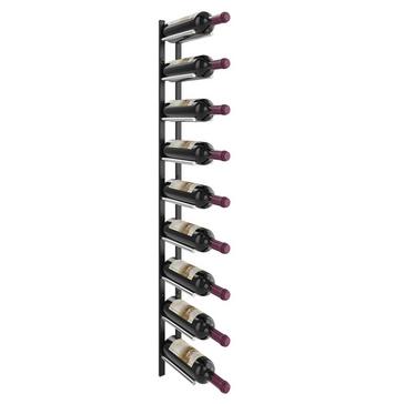 9 Bottles, Brushed Nickel Presentation Row Wall Mounted Wine Rack Stylish Modern Wine Storage with Label Forward Design VintageView W Series 