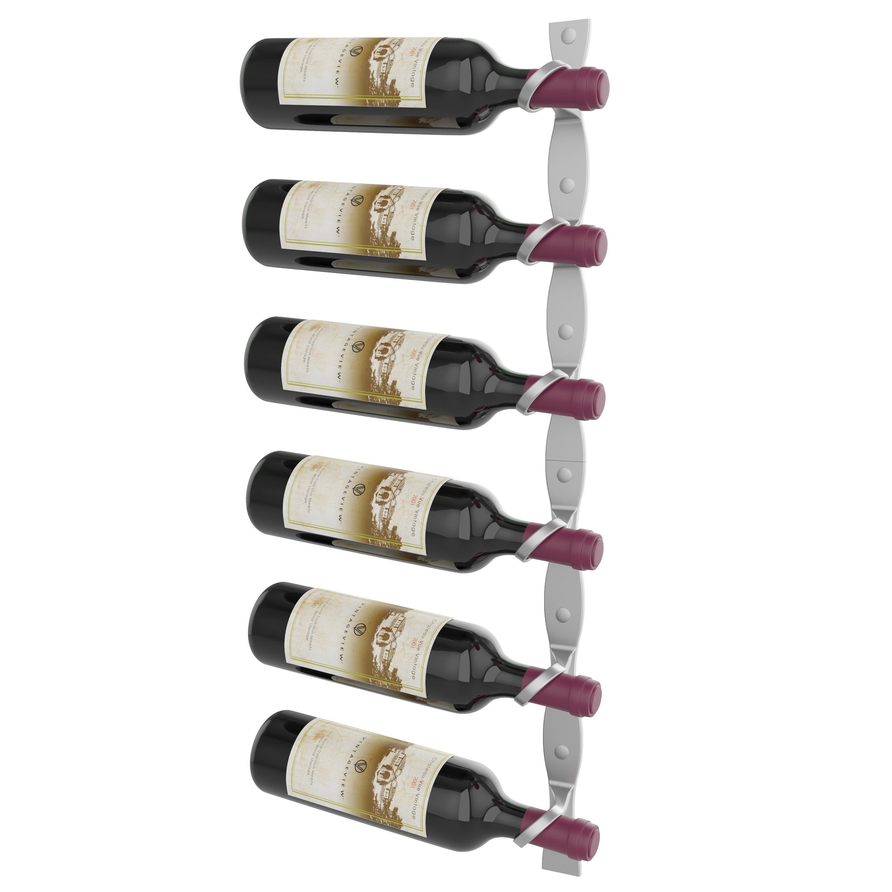 Vintage View R Series Helix Single 30L Kit Wall-Mounted Display Wine Rack (Left Facing Bottles, Cool Gray)