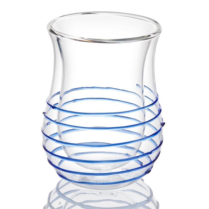 Wine Enthusiast Spiral Design Double-Wall Flared Tumblers (Set of 4)