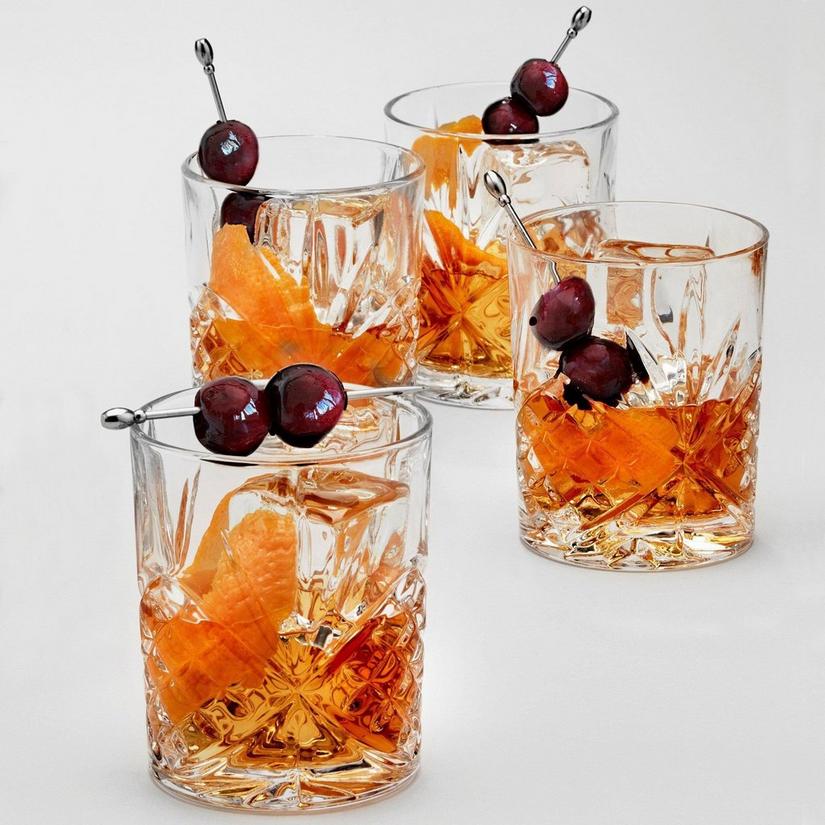 Dublin Cut Crystal Double Old Fashioned Glasses (Set of 4)