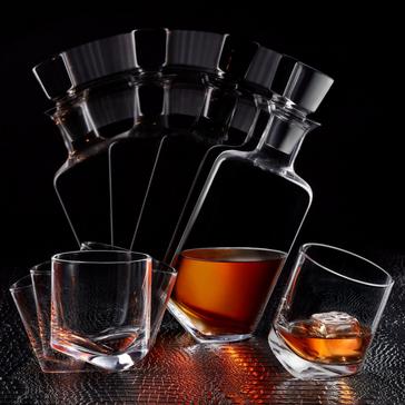 Whiskey Rocks 3-Piece Rocking Decanter and Glassware Set