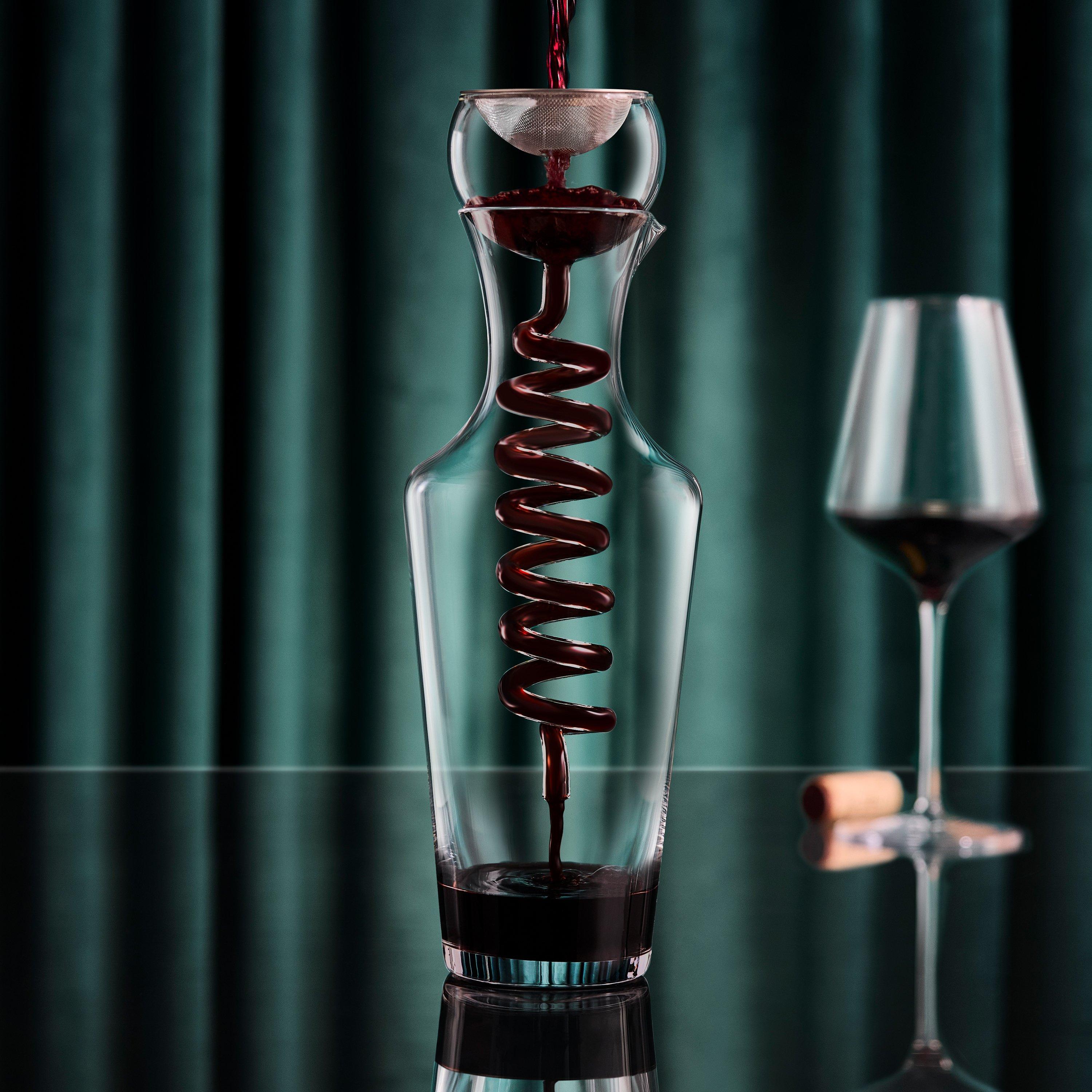 Wine Enthusiast Art Series Helix Filtering Decanter Set