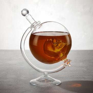 Floating Glass Skull Whiskey Decanter With Glass Display Stand