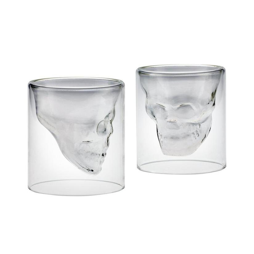 Floating Glass Skull Whiskey Glasses (Set of 2)