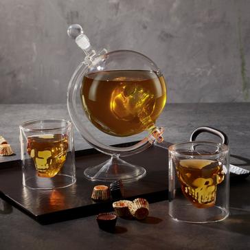 Floating Glass Skull Whiskey Decanter and Glasses Set
