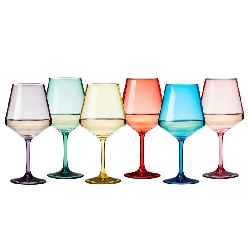 Wine Enthusiast Brilliance! Shatterproof Tritan Outdoor Wine Glasses (Clear or Assorted Color) (Set of 6)