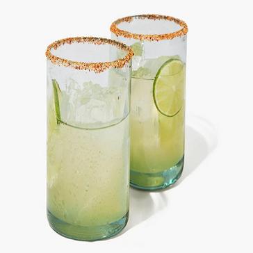 Authentic Mexican Handblown Clear Highball Glasses – Set of 4