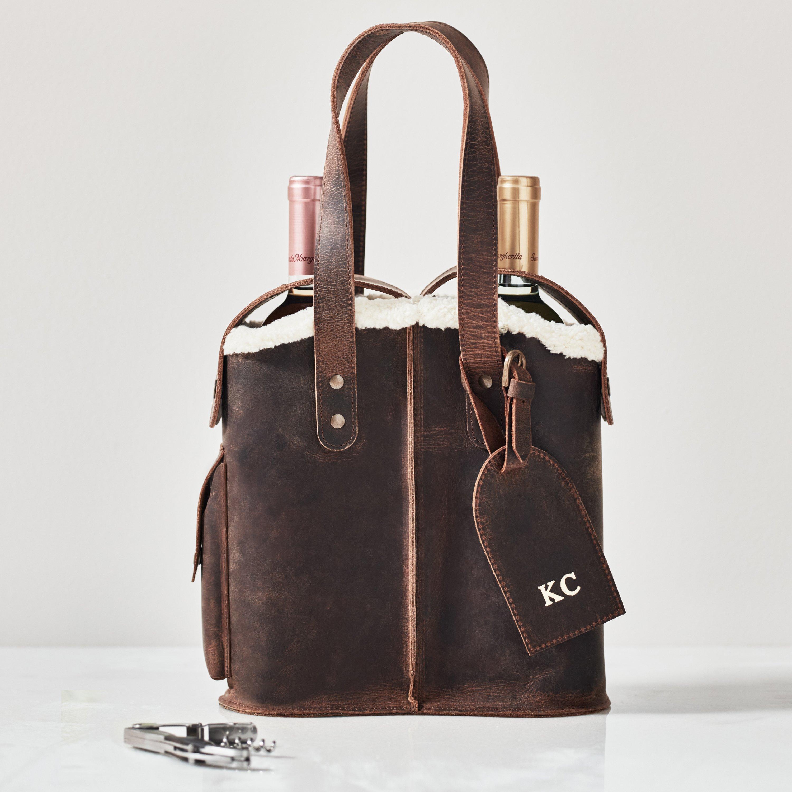 Personalized Full Grain Leather Tote Bag