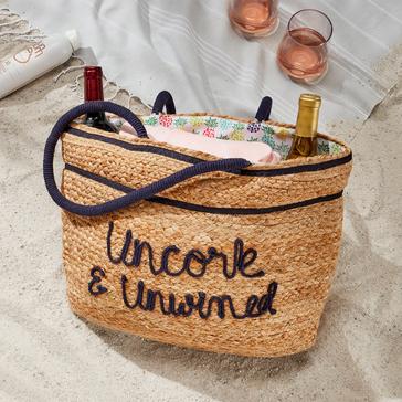 "Uncork & Unwined" 2-Bottle Jute Wine Bag