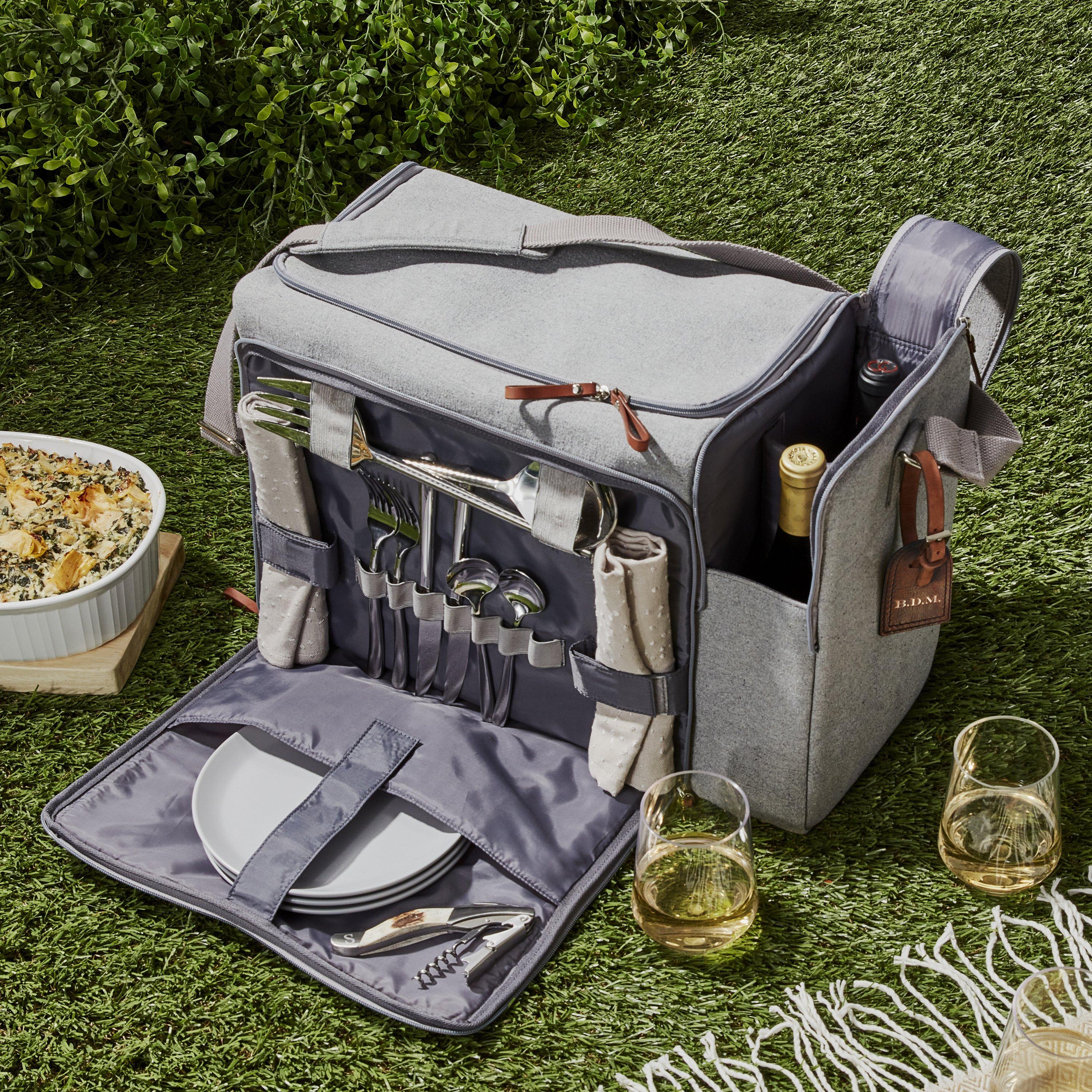 Wine Print Waterproof Roll-Up Picnic Blanket with Carry Strap