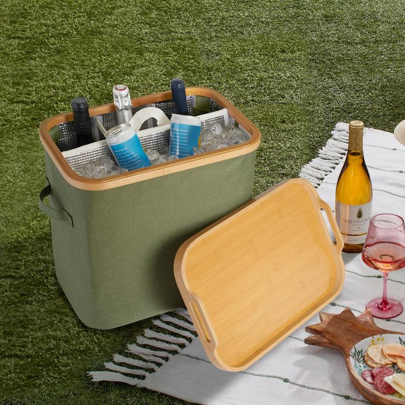 Wine Enthusiast Outdoor Portable Cooler and Table