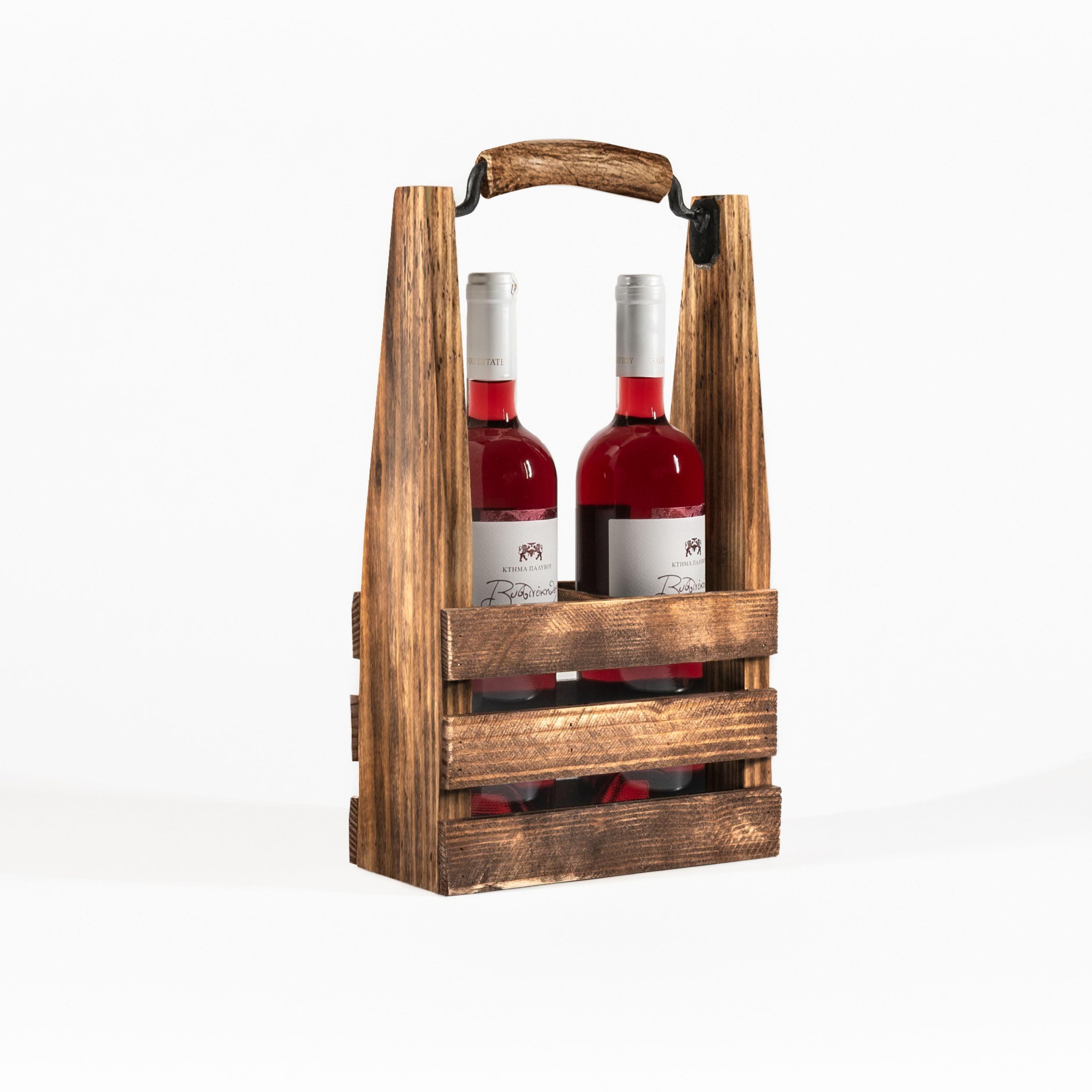 A Wooden Wine Bottle cheapest Storage Carrier