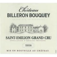Chateau Billeron Bouquey 2016 Saint Emilion Grand Cru
