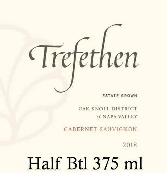 Trefethen 2018 Cabernet Sauvignon Estate, Oak Knoll District, Napa Valley , Hlf Btl 375ml