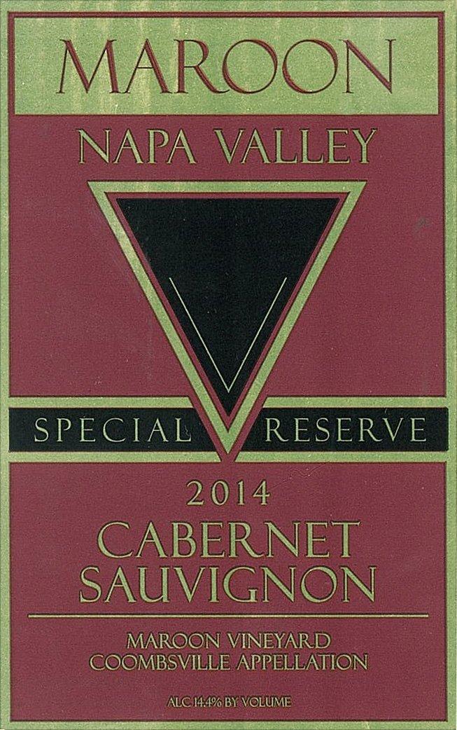 Maroon 2014 Cabernet Sauvignon Special Reserve, Maroon Vyd., Coombsville, Napa Valley