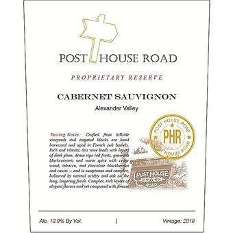 Post House Road 2018 Cabernet Sauvignon, Proprietary Reserve, Alexander Valley