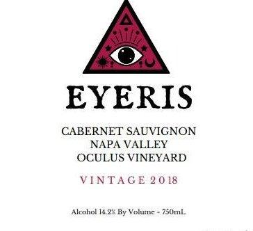 Eyeris 2018 Cabernet Sauvignon, Oculus Vyd., Oakville, Napa Valley