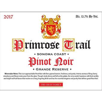 Primrose Trail 2017 Pinot Noir Grand Reserve, Sonoma Coast