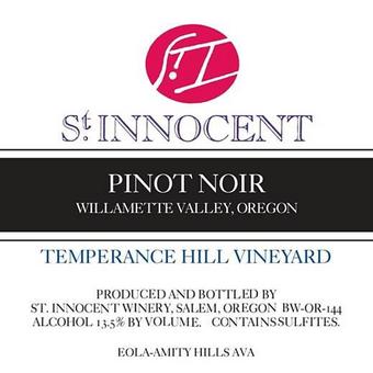 St. Innocent 2015 Pinot Noir, Temperance Hill Vyd., Willamette Valley