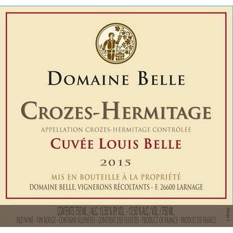 Domaine Belle 2015 Crozes-Hermitage, Cuvee Louis Belle