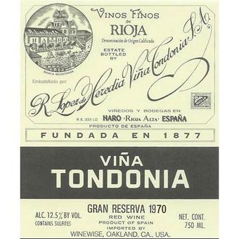R. López de Heredia 1970 Viña Tondonia, Rioja Gran Reserva