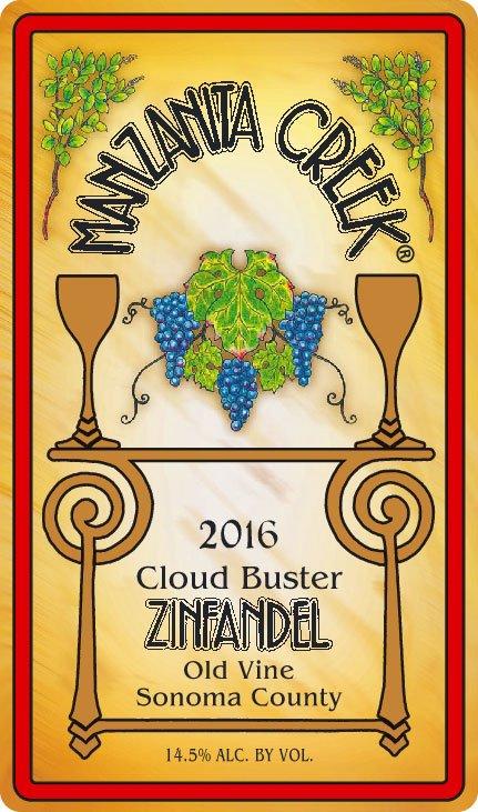 Manzanita Creek 2016 Zinfandel, Old Vine, Cloud Buster, Russian River Valley