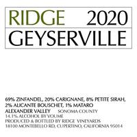 Ridge 2020 Geyserville, Alexander Valley