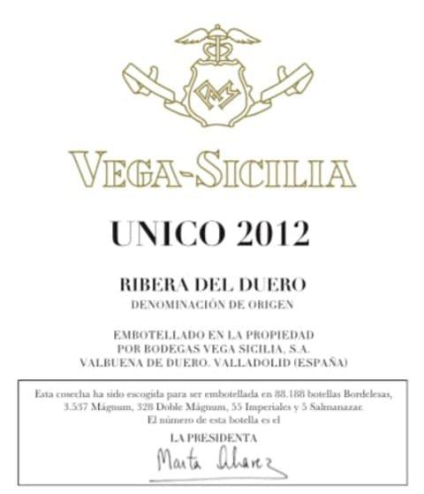 Vega Sicilia 2012 Unico, Ribera del Duero | Wine Express