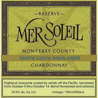 Mer Soleil 2019 Chardonnay Reserve, Santa Lucia Highlands